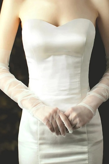 Hobigram Wedding Wedding Product White Wedding Gloves Wedding Dress Gloves Tulle Gloves – Gloves, Stylish Design