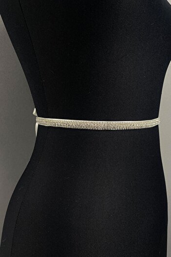Hobigram Χειροποίητη ζώνη γυαλιστερή 3 σειρών Beyoğlu Stone Dress Belt – Ζώνη, Κομψό Σχέδιο, Γυναικείο Αξεσουάρ