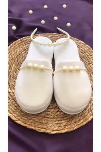 Hobigram Lohsa Sets Pearl Crown Slippers Maternity, Bridal Crown Slippers – Maternity Set, Stylish Design, Women's Accessory