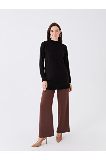 LC Waikiki Half Turtleneck Plain Long Sleeve Women's Knitwear Tunic