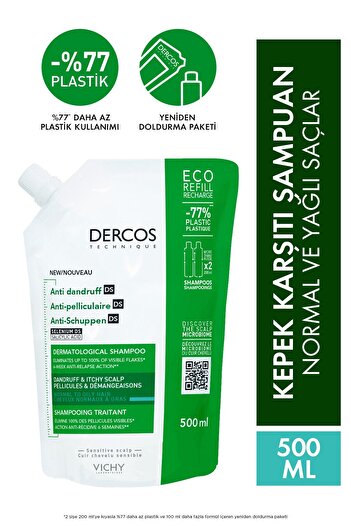 Vichy Dercos Yağlı Saç Derisine Özel Kepek Karşıtı Şampuan (390ml) GKÜRN332