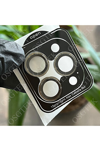 OSG "Gray/Titanium Natural" iPhone 15 Pro and 15 Promax Compatible Sapphire Glass First Quality Camera Lens Protection