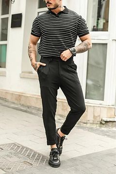 Tarz Cool Cizgili Polo Yaka T Shirt Siyah Fiyat Yorumlar Trendyol