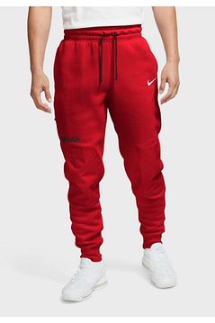 Nike fleece pants red on sale