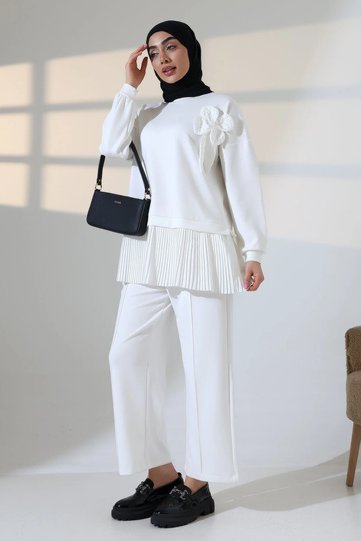 Women's Pleated Trousers Two-Piece Set