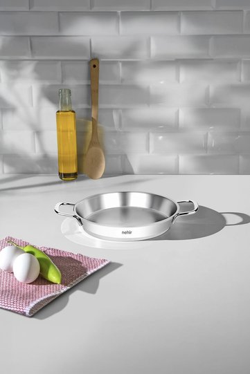 Silver steel italian omelette pan 16 cm without lid