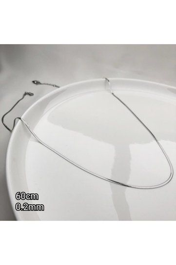 STEEL SILVER COLOR 0.2 MM THIN ITALIAN CHAIN NECKLACE 60 CM+5 CM EXTENSION