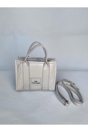 Cream Mini Beige Patent Leather Hand and Shoulder Equivalent Women's Bag Tote Bag Handbag Women's Gift Stylish and Sports Bag