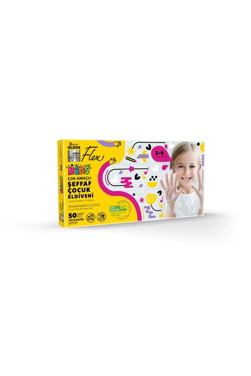 GLOVES TRANSPARENT POWDER-FREE CHILDREN'S GLOVES 3-9 YEARS OLD