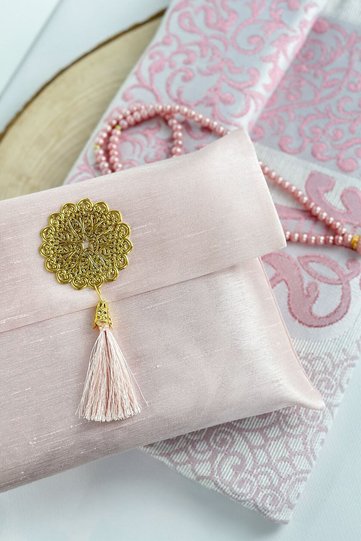 Square Pouch Metal Buckle - Taffeta Prayer Mat Rosary Prayer Set