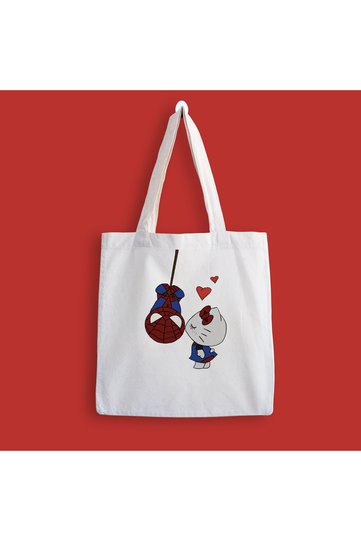 Hello Kitty - Spiderman 2 Printed Cloth Bag