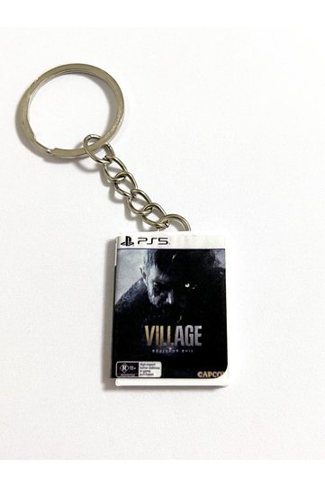 Resident Evil Village Miniature Ps5 Game Box Keychain