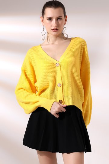 Women's 3-Button V-Neck Cardigan