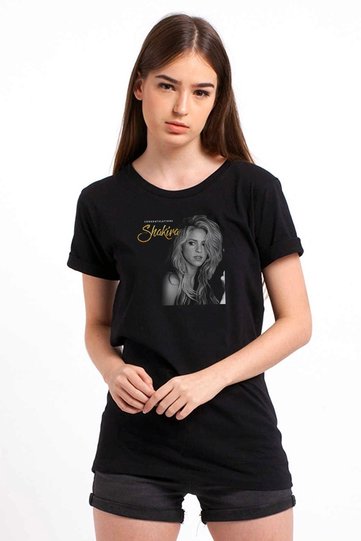 Shakira Printed Black Women's Knitted Tshirt
