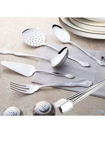 Lalezar Vintage Style Shiny Simple 6 Piece Shiny Servingware Set