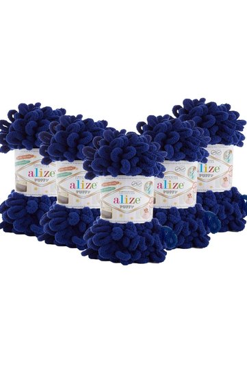 6 Pieces for 90X90 Baby Blanket Puffy Midnight Blue 360