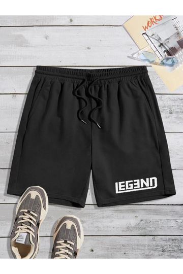 LEGEND Printed Pocketed Elastic Waist Sports SHORTS