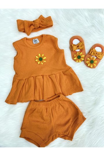 ORANGE RIBANA SUNFLOWER SEALED SOCKS AND BANDANA SET
