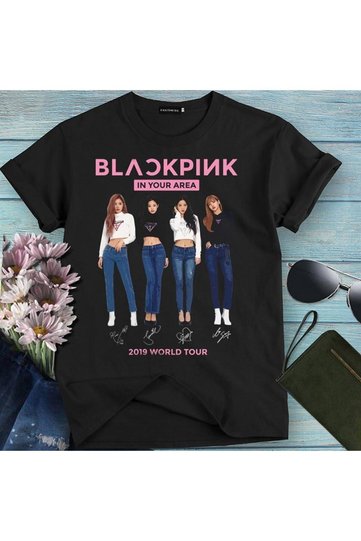Blackpink Print Short Sleeve Oversize T-Shirt