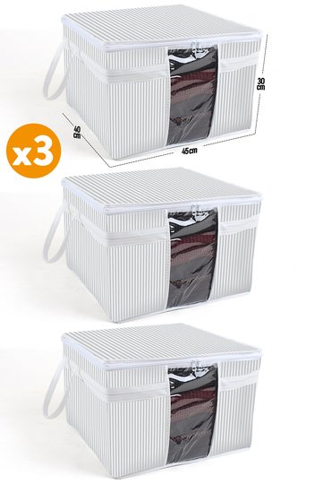 3 Pieces - Windowed Sweater Clothing Storage 45 X 40 X 30 Cm - 3 Pieces