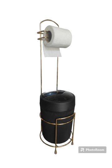 GOLD Round Bucket Toilet Paper Holder
