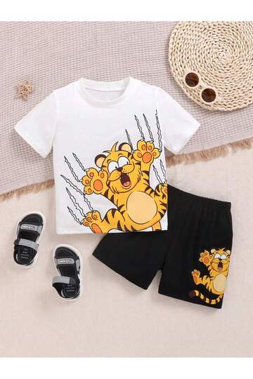 Side Sharp Kitty Shorts Top and Bottom Set 4 Years/13 Years