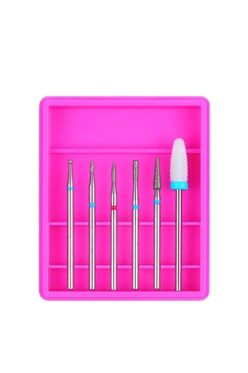6 Pieces Electric Nail File Milling Ceramic Diamond Bit Set 2.4mm