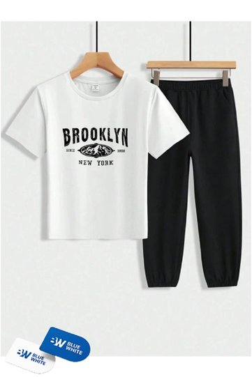 Boys/Girls'' BROOKLYN'' Printed T-Shirt-Sweatpants Set