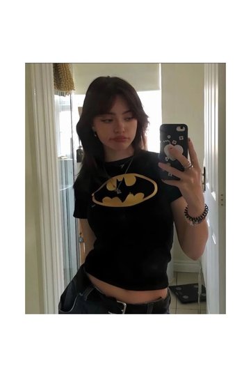 BATMAN PRINTED BLACK CROP