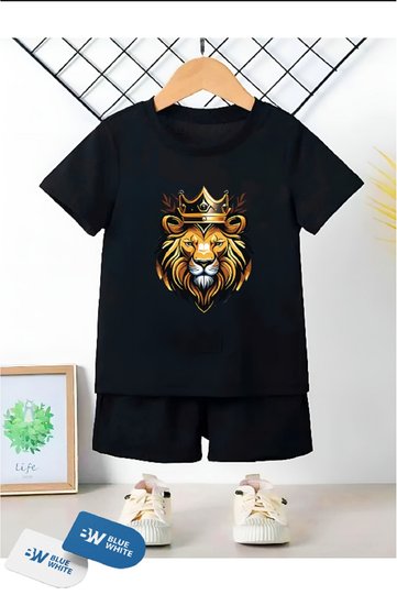 Boys/Girls' ''LION'' Printed T-Shirt-Shorts Set