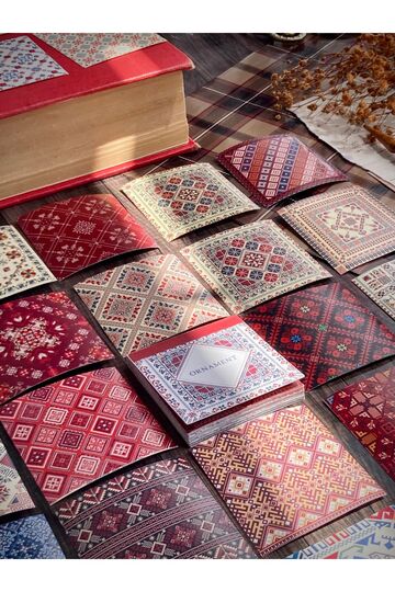Ethnic Ornament Patterns Sticker Booklet 32 Sheets Bullet Journal and Scrapbook