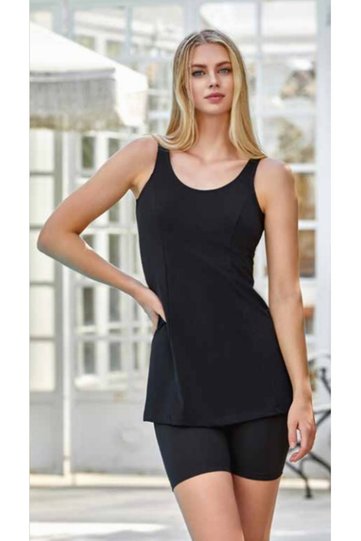 Women's Solid Color Strap Short Shorts Tights Swimsuit 3855