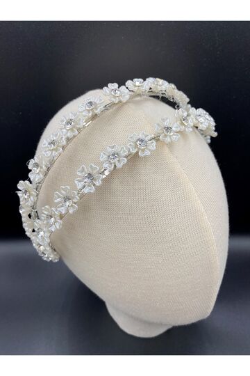 Completely Handmade, Stylish and Elegant Wedding and Engagement Bridal Crown and Hair Accessory with Crystal Stones