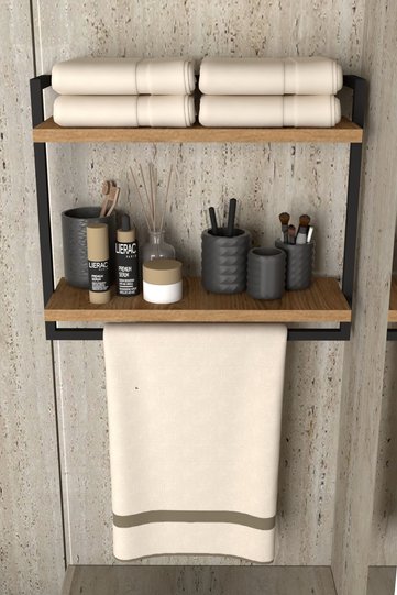 2-Tier Shelf Towel Holder Bookcase Accessory Shelf Home Bathroom Kitchen Organizer Multipurpose Shelf Wide Range