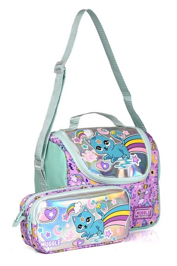 Mu-7419 Sweet Cat Thermal Lunch Box and Pen Holder Set