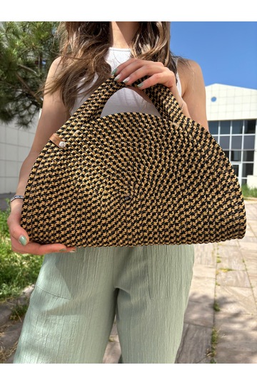 Mia Wicker Jute Clutch Bag