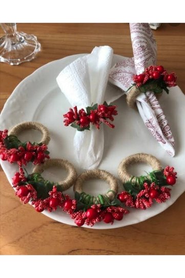 Special Napkin Ring for 6 Persons, Special for New Year's Eve