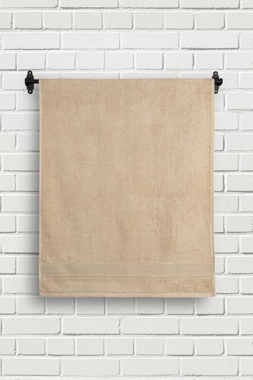 Bamboo Crystal Border Beige 70x150 Bath Towel