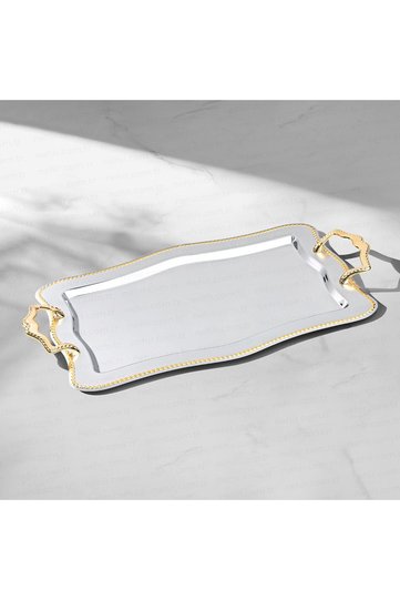 Chain gold coffee tray - 36x26 cm