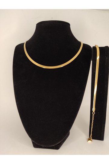 Italian Chain Necklace & Bracelet Jewelry Set, Steel Jewelry Set, Italian Set
