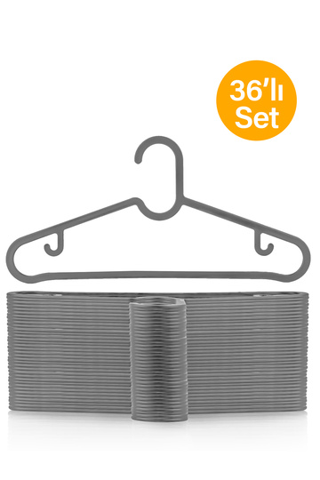 36 Pieces - Gray Dress, Scarf, Shirt, T-Shirt Hanger Unbreakable Hanger