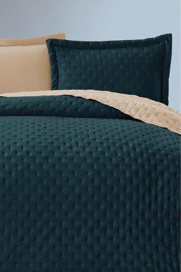 Washed Soft Double Sided Double Bedspread Green