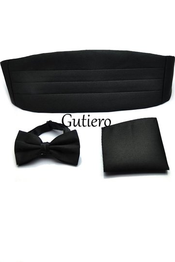 Black Bow Tie Belt Set - Groom Belt Set