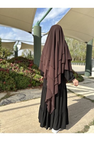 3 Layer Chiffon Souffle Bitter Brown
