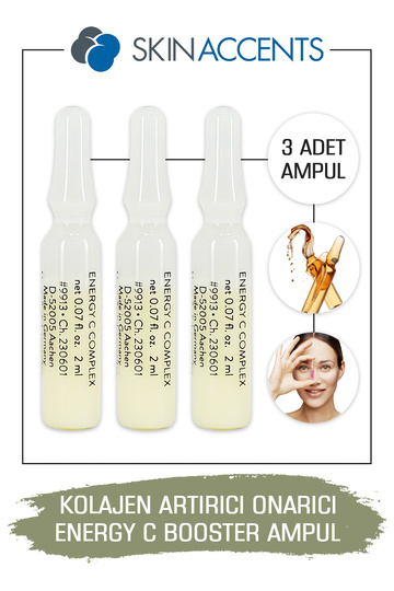 Collagen Enhancing Repair Ampoule Energy C Booster Skin Serum 3 Pieces Dermaroller Dermapen Serum