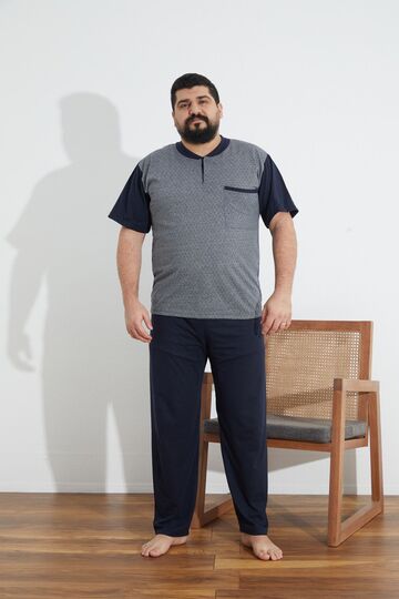 Combed Cotton Single Jersey (Thin) Jacquard Oversize Summer Pajama Set