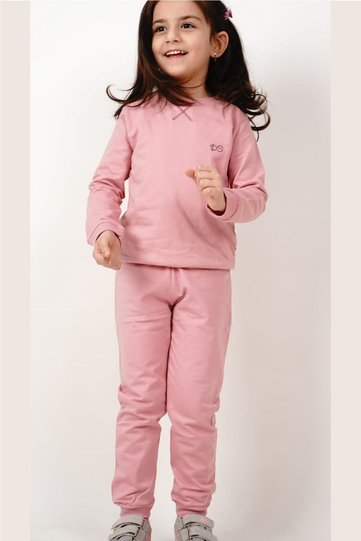 Dried Rose Ds Diamondstar Unprinted Luxury Baby Set Tracksuit Set 5-6-7-8 Years
