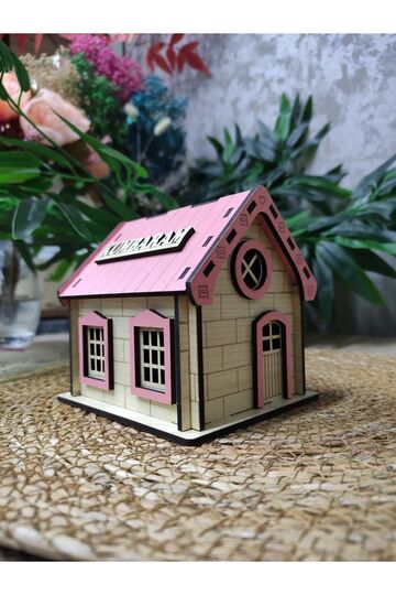 Pink House Piggy Bank Small