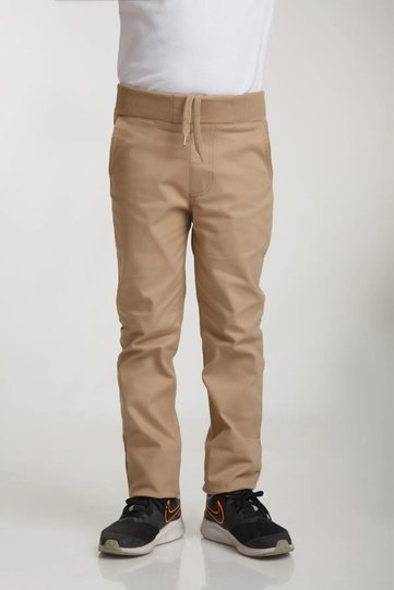 Unisex Primary and Secondary School Trousers for Ages 6-16, Rib Knit Waist Canvas Student School Pants