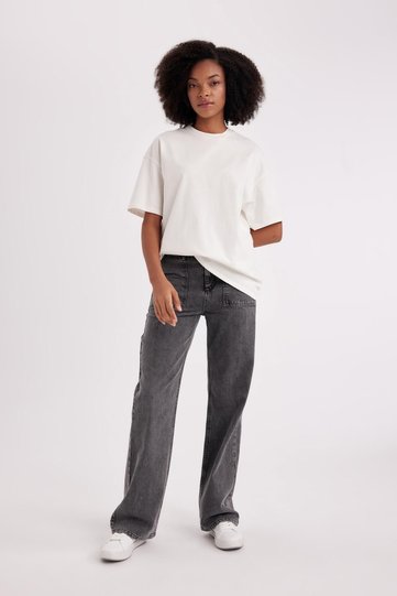 90's Wide Leg Fit High Waist Wide Leg Long Length Jeans B5468Ax23Cw